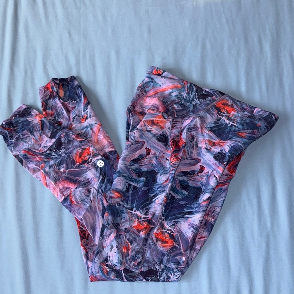 Lululemon Athletica Red and Purple Leggings for Activewear